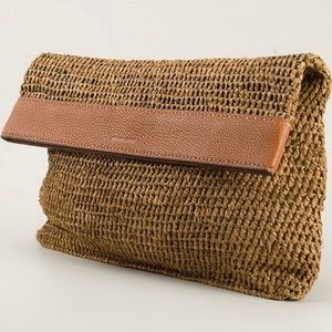 Michael Kors Raffia Fold Over Clutch